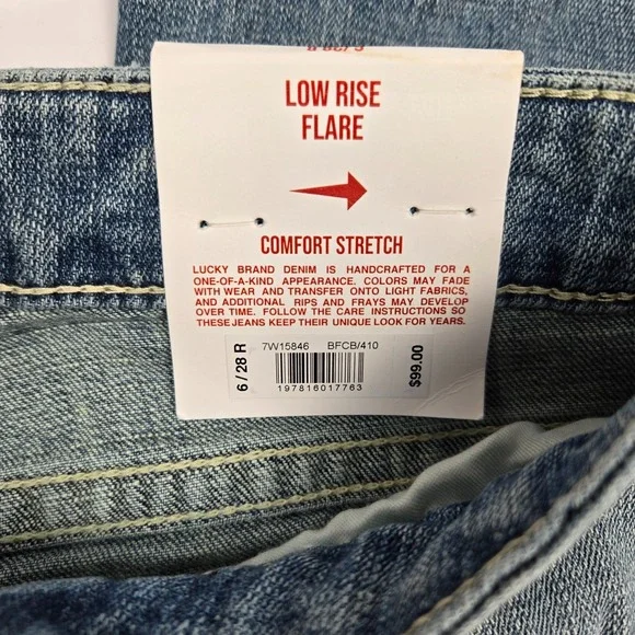 Lucky Brand Low Rise Flare Denim Blue Jeans Womens Size 6/28 R NWT - Picture 9 of 11